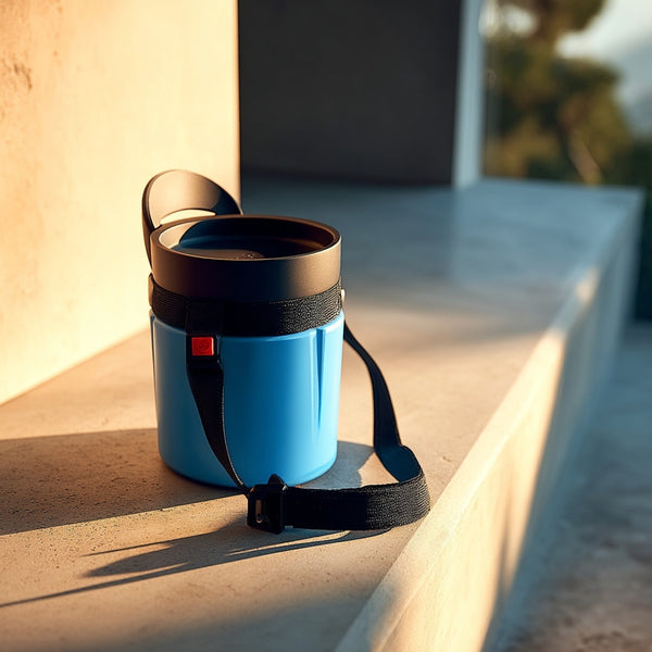 La Gourde de Balade Gaspard™ — eau fraîche + gamelle intégrée, d'une seule main