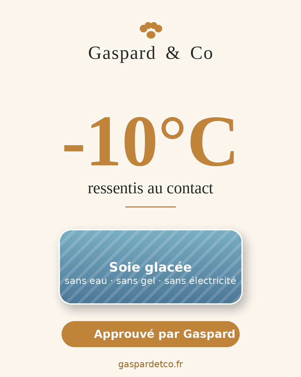 Le Tapis Rafraîchissant Gaspard™ — jusqu'à -10°C de sensation, sans électricité ni eau